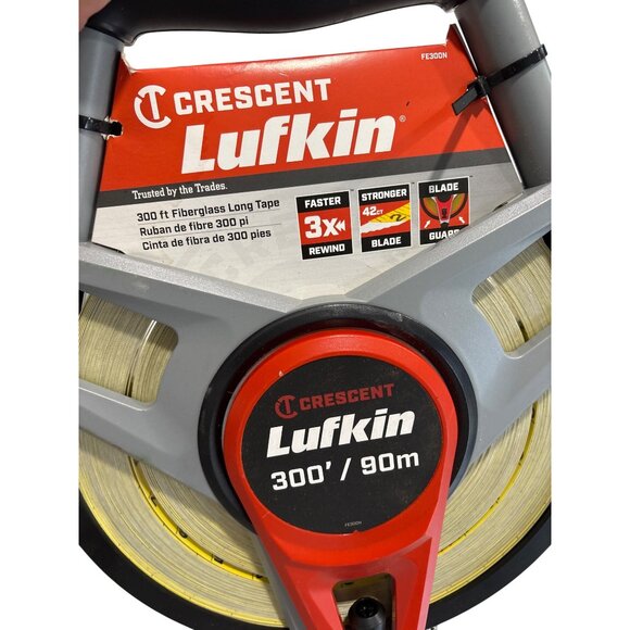 Crescent Lufkin 300 Ft/90m Fiberglass Long Tape  3x Faster Rewind & Blade Guard - Picture 7 of 7
